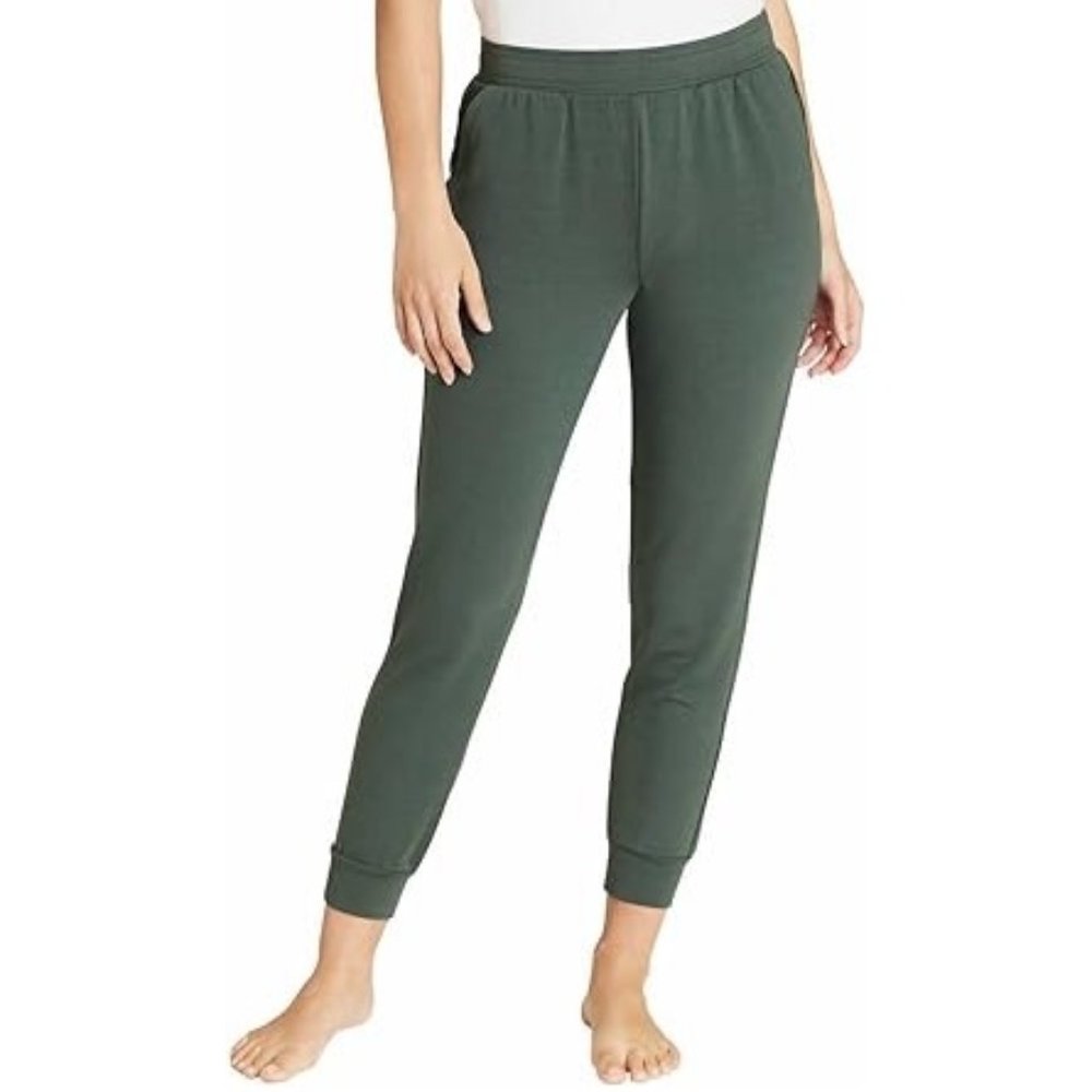 Eddie Bauer Women's Pull On Mid Rise Slim Fleece Lounge Jogger Green XL NWOT